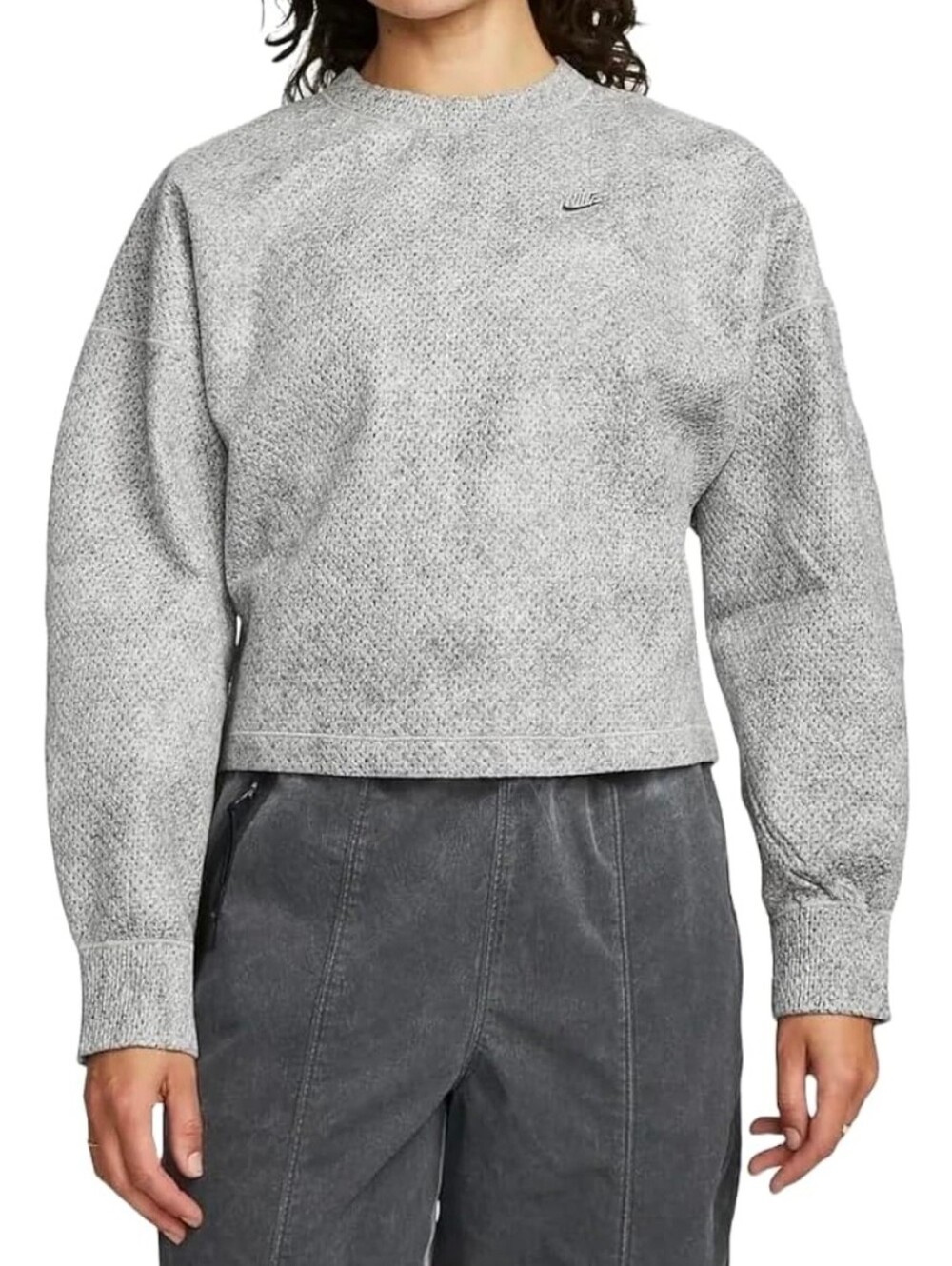$130 Nike Tech Pack Therma-fit Perforated Boxy Felted Sweater Women M Oversized